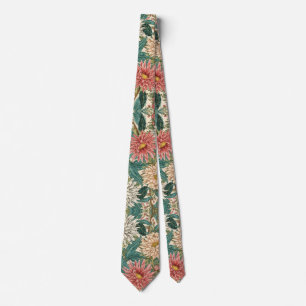 William Morris Chrysanthemums Floral Art Nouveau Tie
