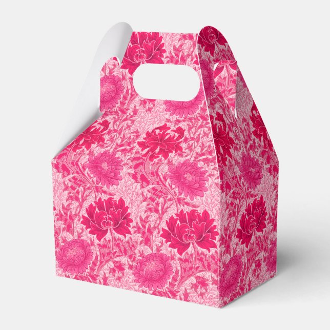 William Morris Chrysanthemums, Fuchsia Pink Favour Box (Front Side)