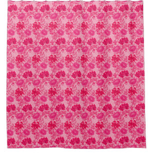 William Morris Chrysanthemums, Fuchsia Pink Shower Curtain