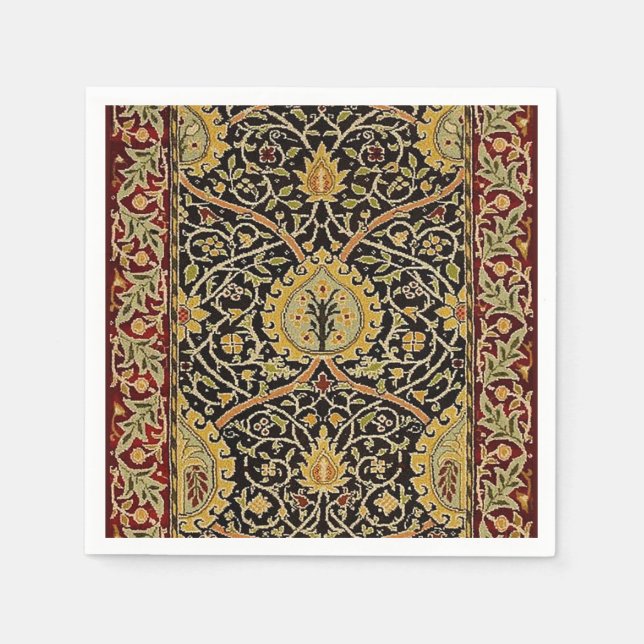 William Morris Classic Carpet Art Print Design Napkin (Front)