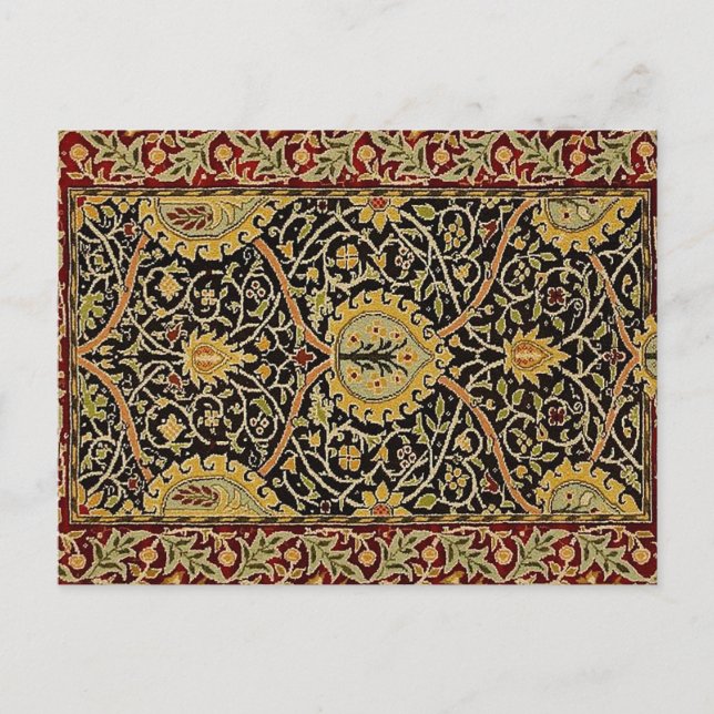 William Morris Classic Carpet Art Print Design Postcard (Front)