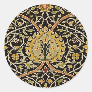 William Morris Classic Carpet Art Print Design Round Sticker