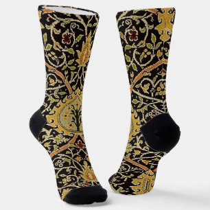 William Morris Classic Carpet Art Print Design Socks