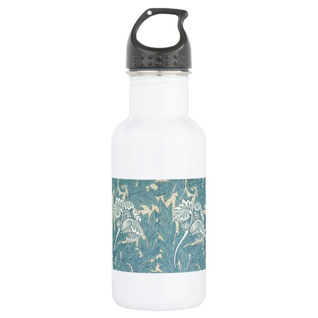 William Morris Classic Tulip Blue Floral 532 Ml Water Bottle (Front)