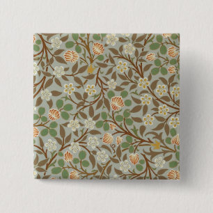 William Morris Clover Botanical Flower 15 Cm Square Badge