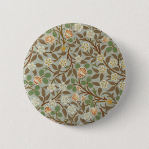 William Morris Clover Botanical Flower 6 Cm Round Badge