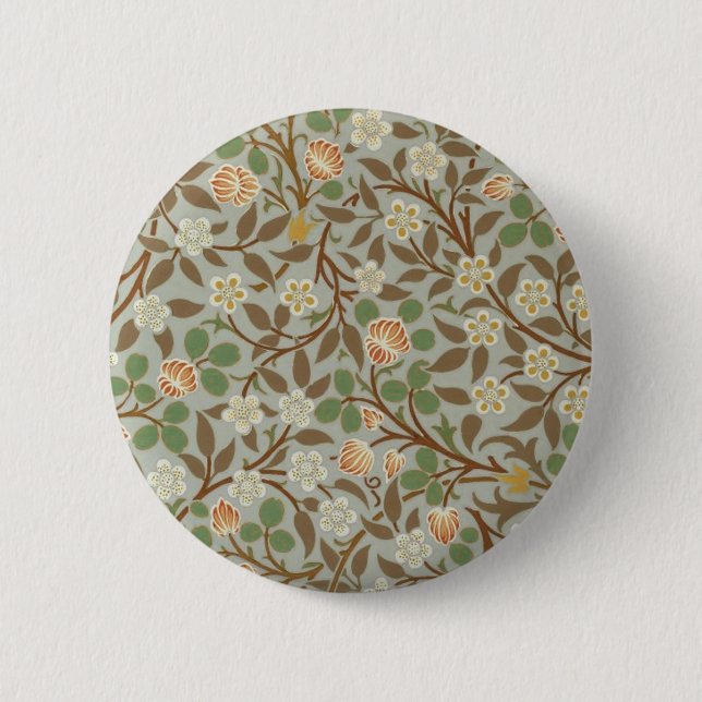 William Morris Clover Botanical Flower 6 Cm Round Badge (Front)