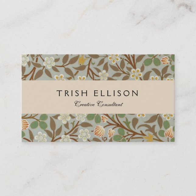 William Morris Clover Botanical Flower Business Card (Front)