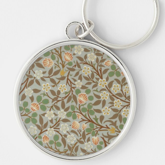 William Morris Clover Botanical Flower Key Ring (Front)