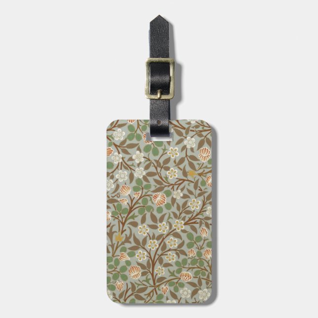 William Morris Clover Botanical Flower Luggage Tag (Front Vertical)