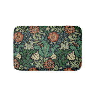 William Morris Compton Floral Art Nouveau Pattern Bath Mat