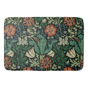 William Morris Compton Floral Art Nouveau Pattern Bath Mat