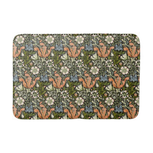 William Morris Compton Floral Art Nouveau Pattern Bath Mat