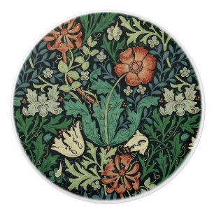 William Morris Compton Floral Art Nouveau Pattern Ceramic Knob