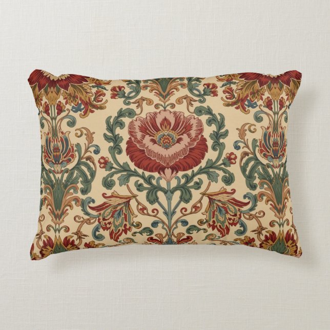 William Morris Compton Floral Art Nouveau Pattern Decorative Cushion (Front)