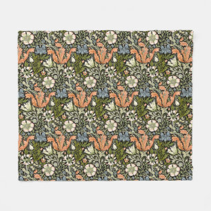 William Morris Compton Floral Art Nouveau Pattern Fleece Blanket