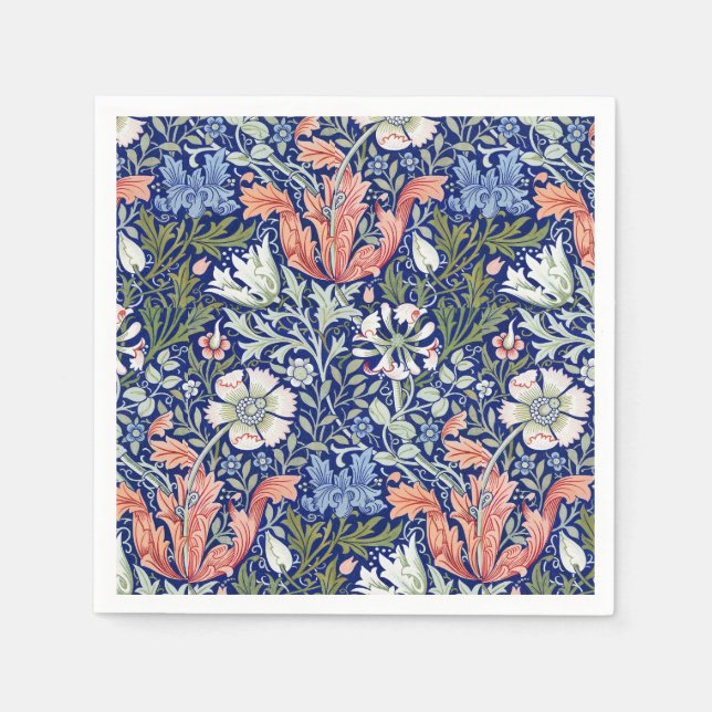 William Morris Compton Floral Art Nouveau Pattern Napkin (Front)