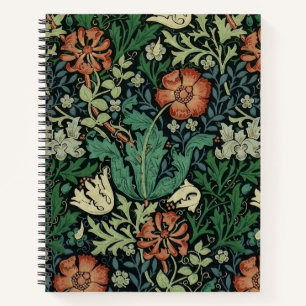 William Morris Compton Floral Art Nouveau Pattern Notebook