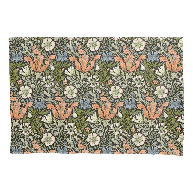 William Morris Compton Floral Art Nouveau Pattern Pillowcase (Front)
