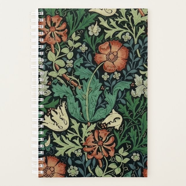 William Morris Compton Floral Art Nouveau Pattern Planner (Front)