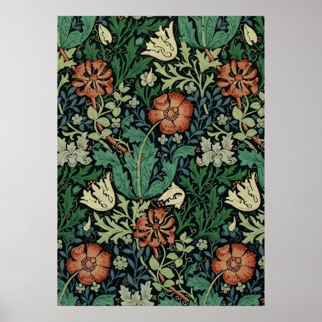 William Morris Compton Floral Art Nouveau Pattern Poster (Front)