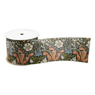 William Morris Compton Floral Art Nouveau Pattern Satin Ribbon