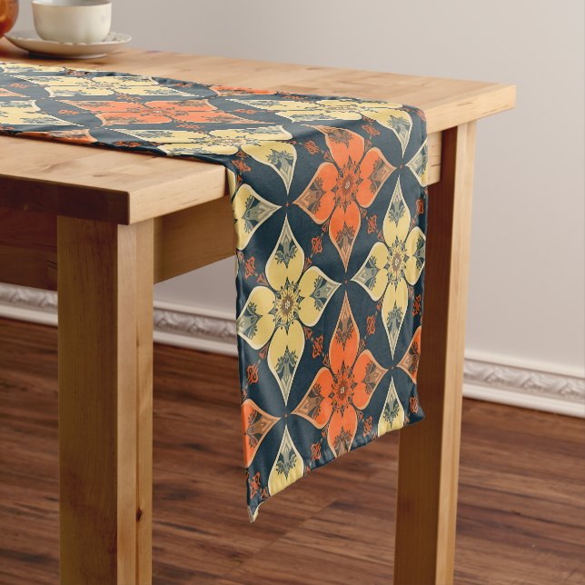 William Morris Compton Floral Art Nouveau Pattern Short Table Runner (In Situ)