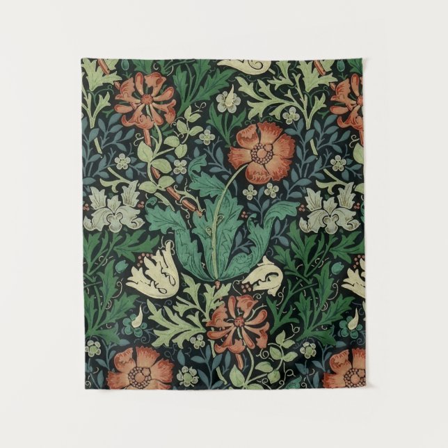 William Morris Compton Floral Art Nouveau Pattern Tapestry (Front)