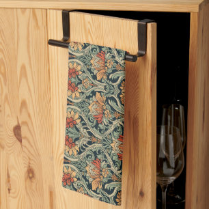 William Morris Compton Floral Art Nouveau Pattern Tea Towel