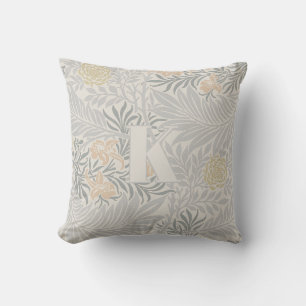 William Morris Coral & Sage Larkspur Pattern Cushion