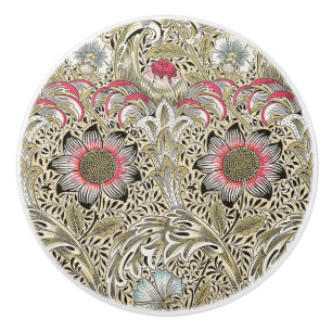 William Morris Corncockle Botanical Vine Floral Ceramic Knob