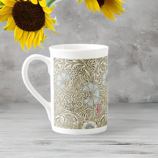 William Morris Corncockle Cream Blue and Rose Bone China Mug (Creator Uploaded)