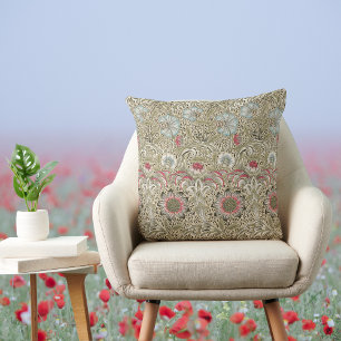 William Morris Corncockle Cream Blue and Rose Cushion