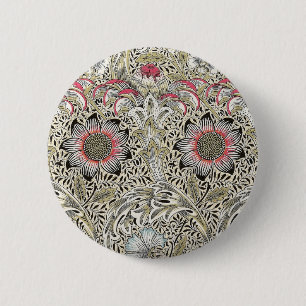 William Morris Corncockle wallpaper floral 6 Cm Round Badge