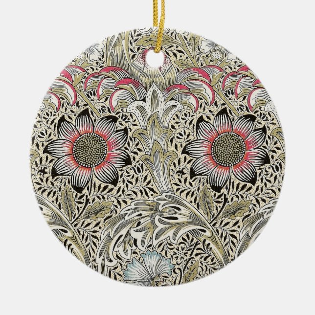 William Morris Corncockle wallpaper floral  Ceramic Tree Decoration (Front)