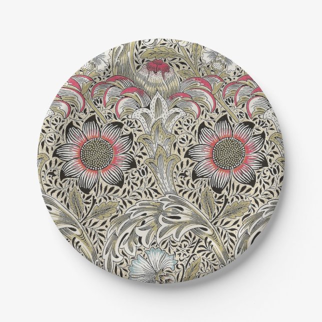 William Morris Corncockle wallpaper floral  Paper Plate (Front)