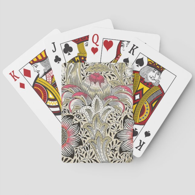 William Morris Corncockle wallpaper floral  Playing Cards (Back)