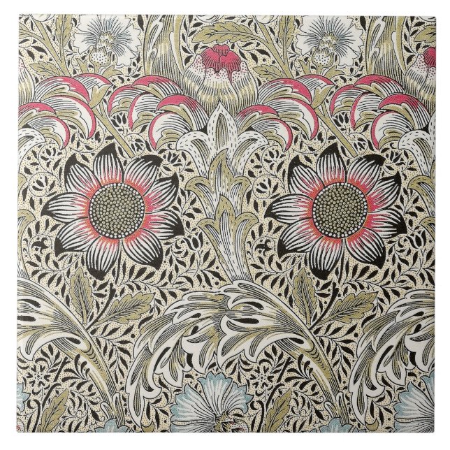 William Morris Corncockle wallpaper floral  Tile (Front)
