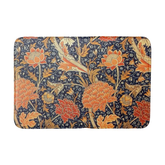 William Morris Cray Floral Art Nouveau Pattern Bath Mat (Front)