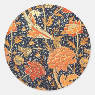 William Morris Cray Floral Art Nouveau Pattern Classic Round Sticker