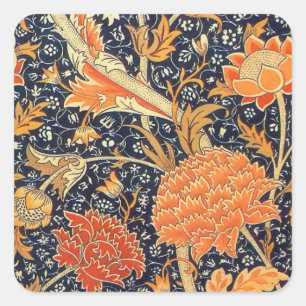 William Morris Cray Floral Art Nouveau Pattern Square Sticker