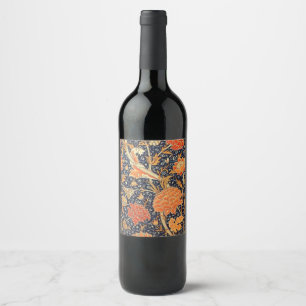 William Morris Cray Floral Art Nouveau Pattern Wine Label