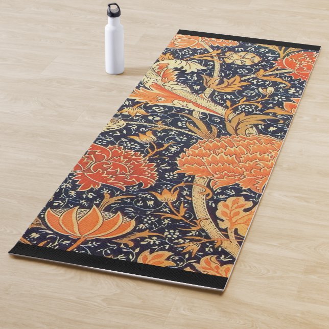 William Morris Cray Floral Art Nouveau Pattern Yoga Mat (In Situ)