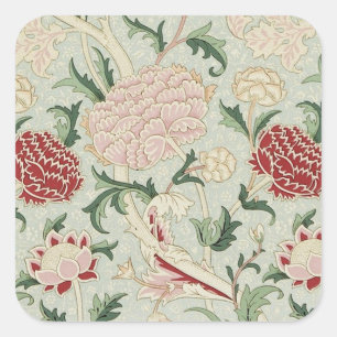 William Morris Cray Floral Pre-Raphaelite Vintage Square Sticker