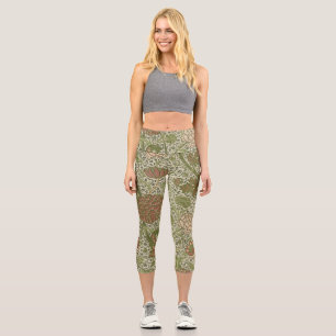 William Morris Cray Sage Flower Floral Botanical Capri Leggings