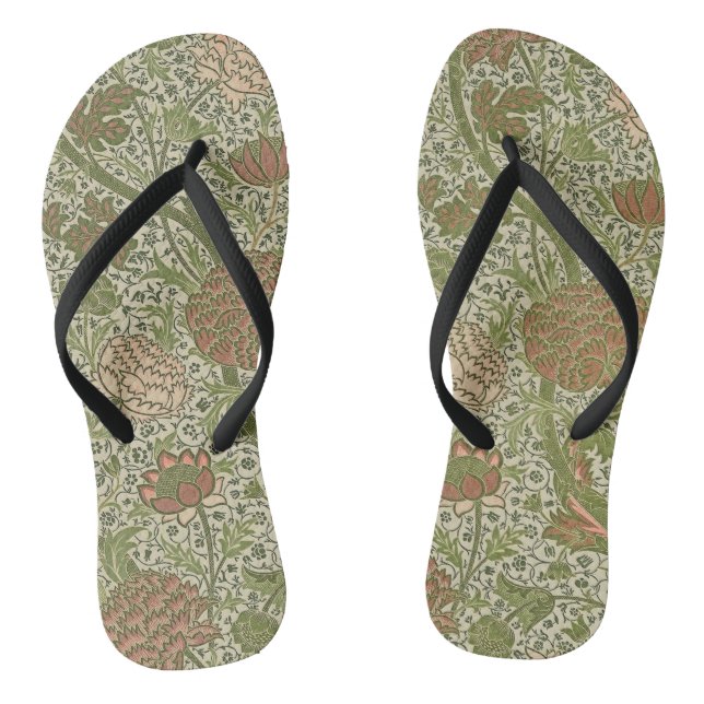 William Morris Cray Sage Flower Floral Botanical Jandals (Footbed)