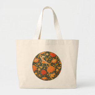 William Morris Cray Wallpaper Flower Pattern Large Tote Bag