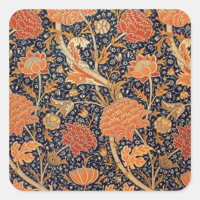 William Morris Cray Wallpaper Pattern Square Sticker (Front)