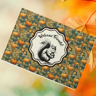 William Morris Customised Pumpkins and Squirrel Doormat