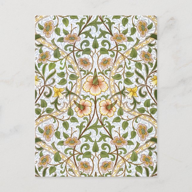 William Morris Daffodil Chintz Pattern Postcard (Front)